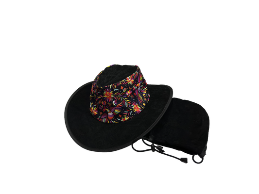 Sombrero Plegable Huichol Negro